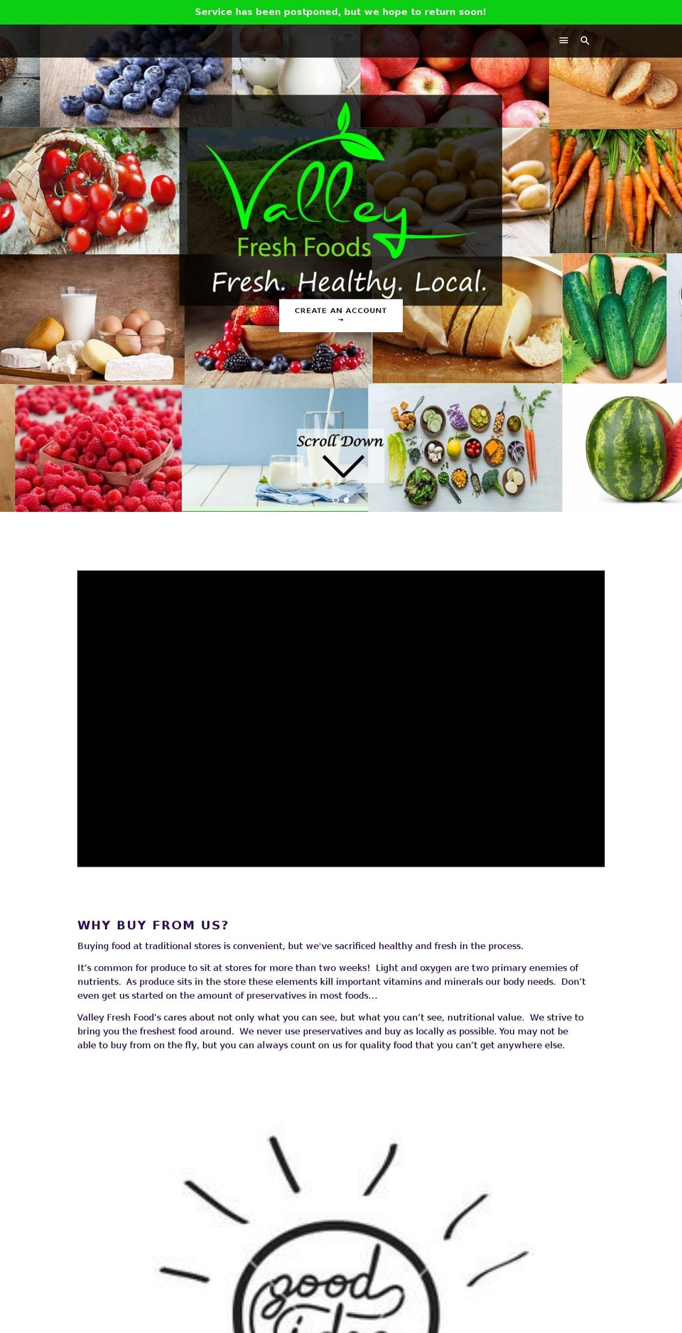 valleyfreshfoods.org shopify website screenshot