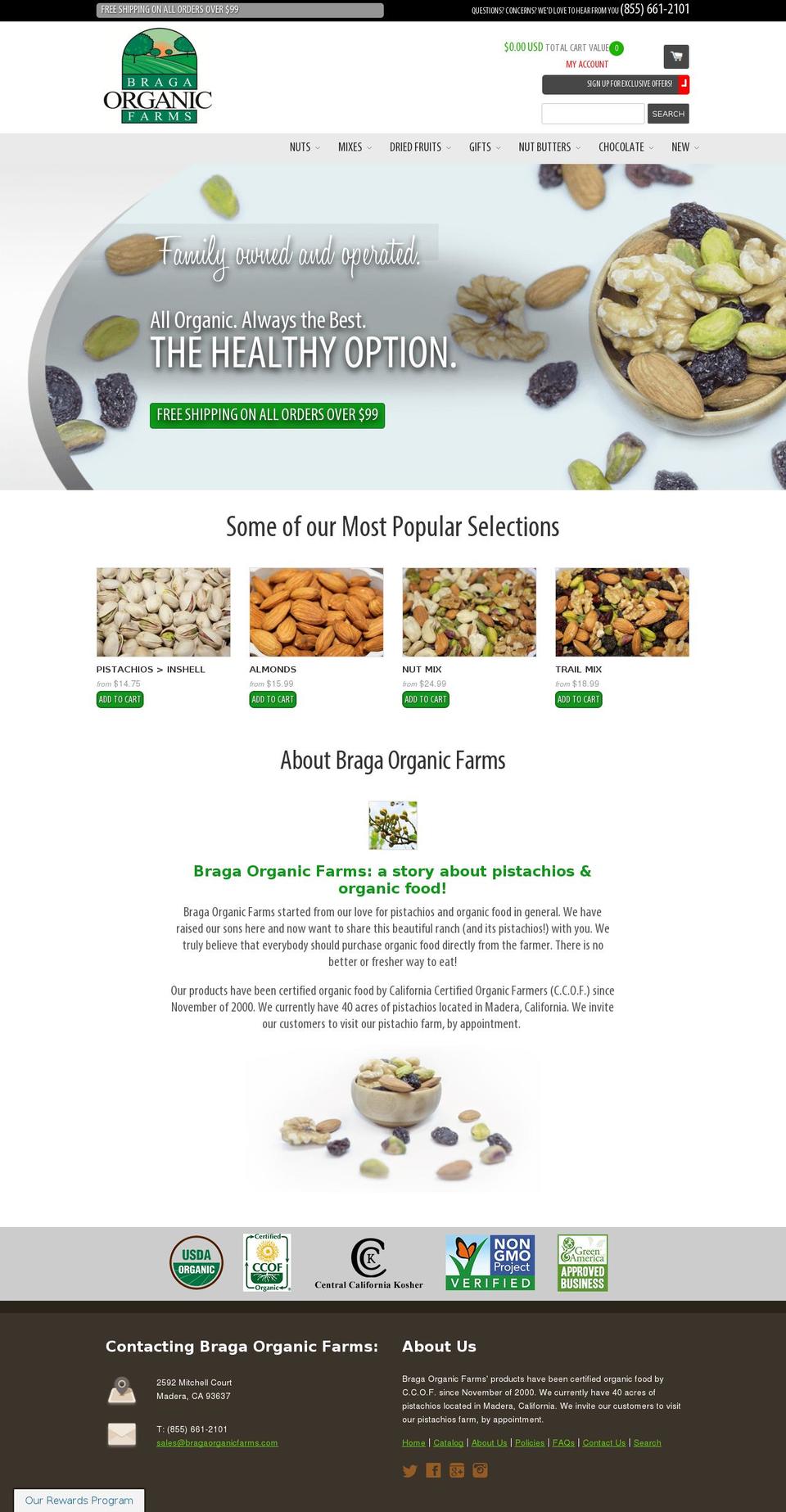 valleyorganicnuts.com — Shopify storefront screenshot