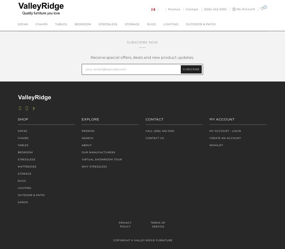 valleyridge.ca shopify website screenshot