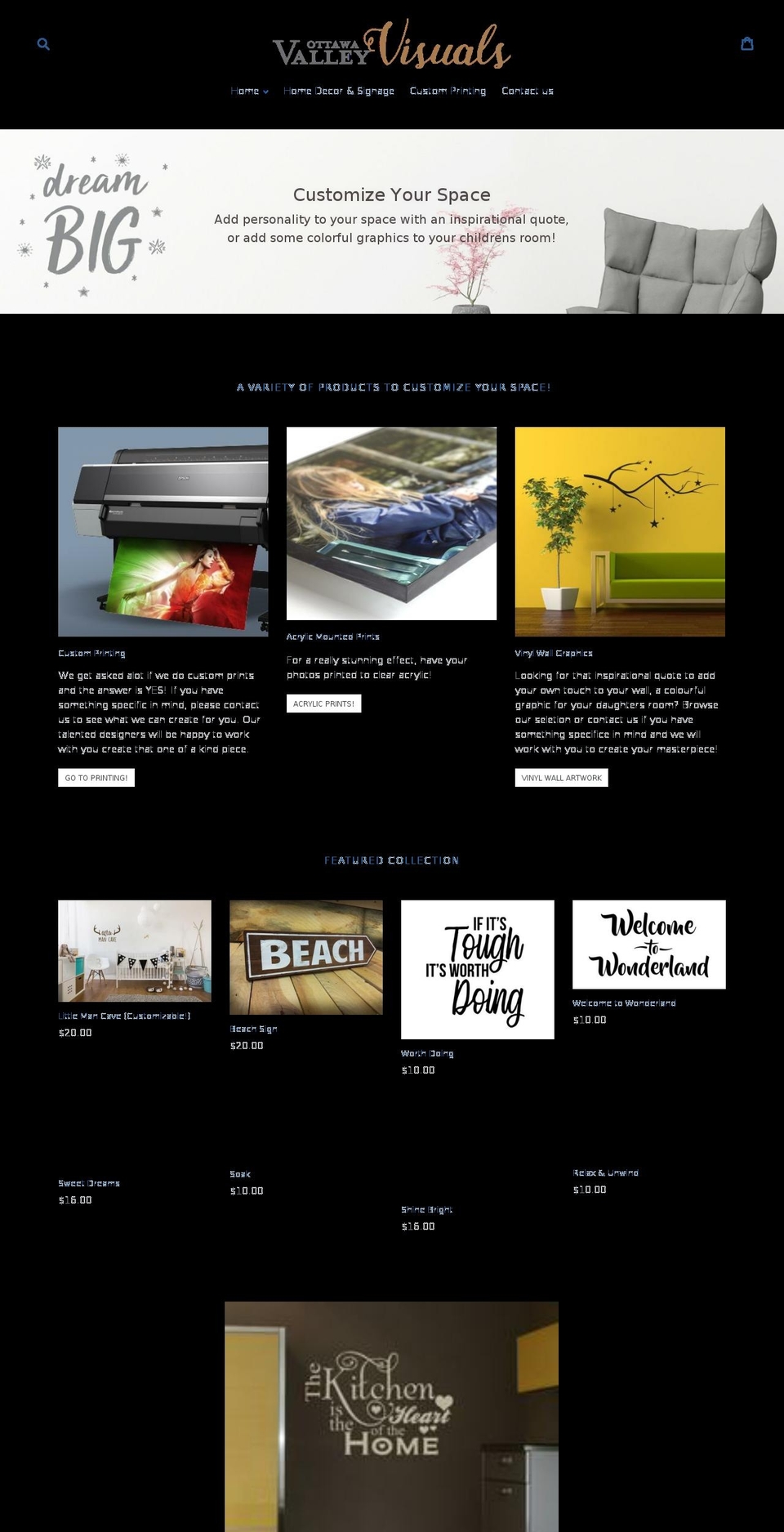 valleyvisuals.com — Shopify storefront screenshot