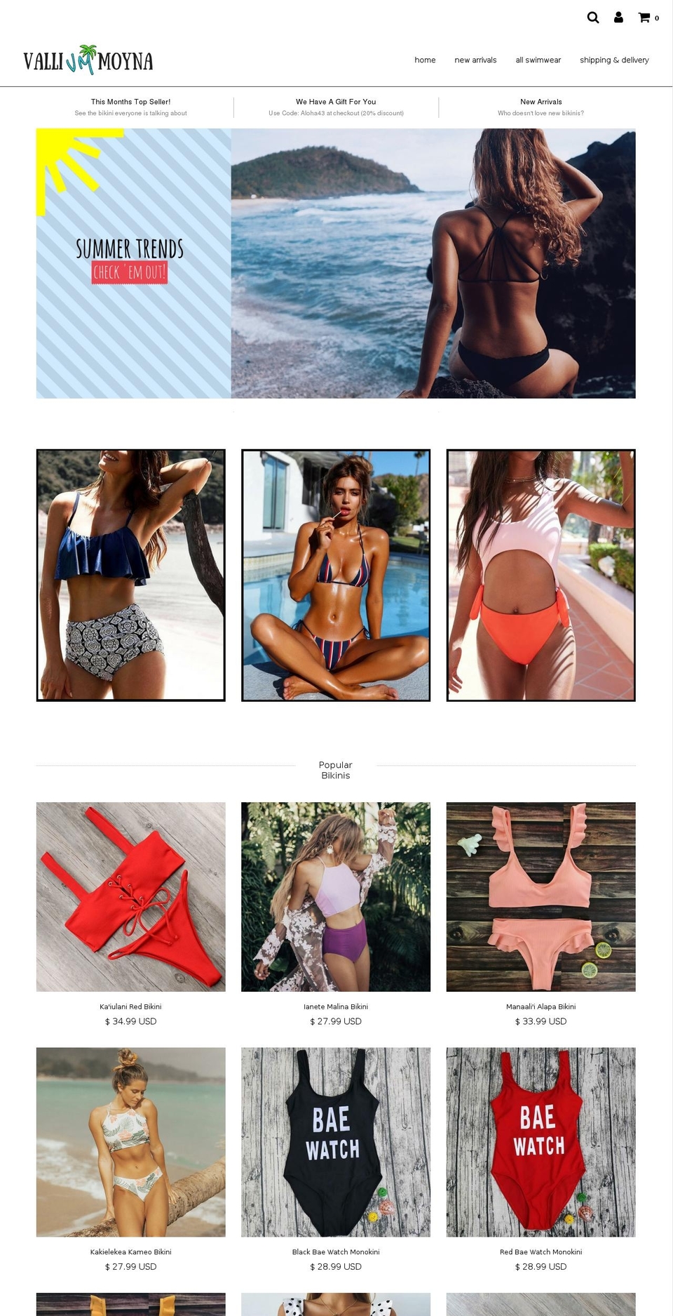 vallimoyna.com — Shopify storefront screenshot