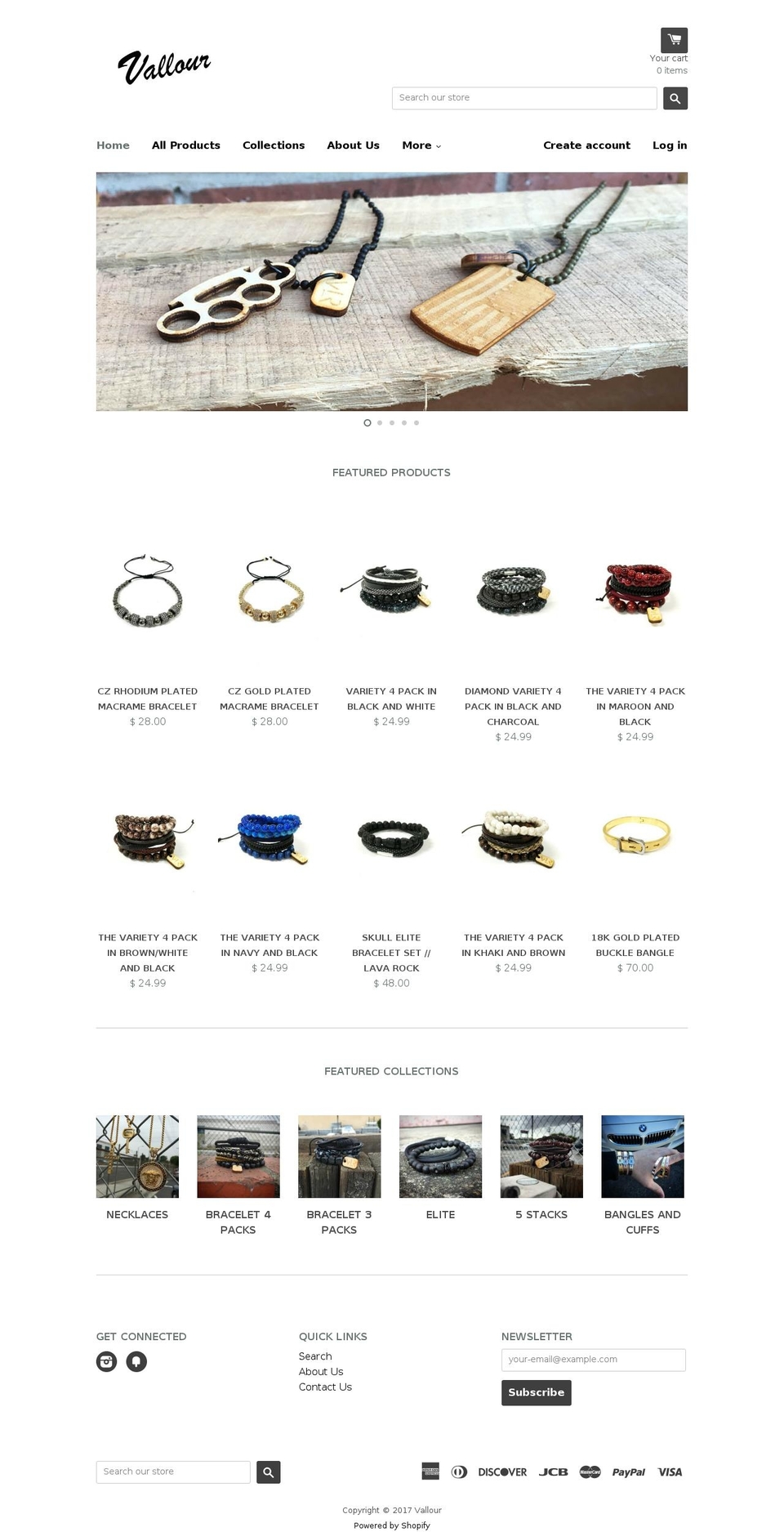 vallour.com shopify website screenshot