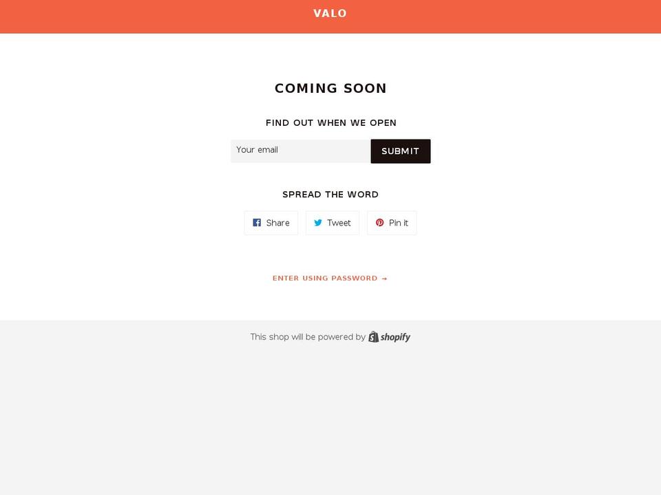 valo.store shopify website screenshot