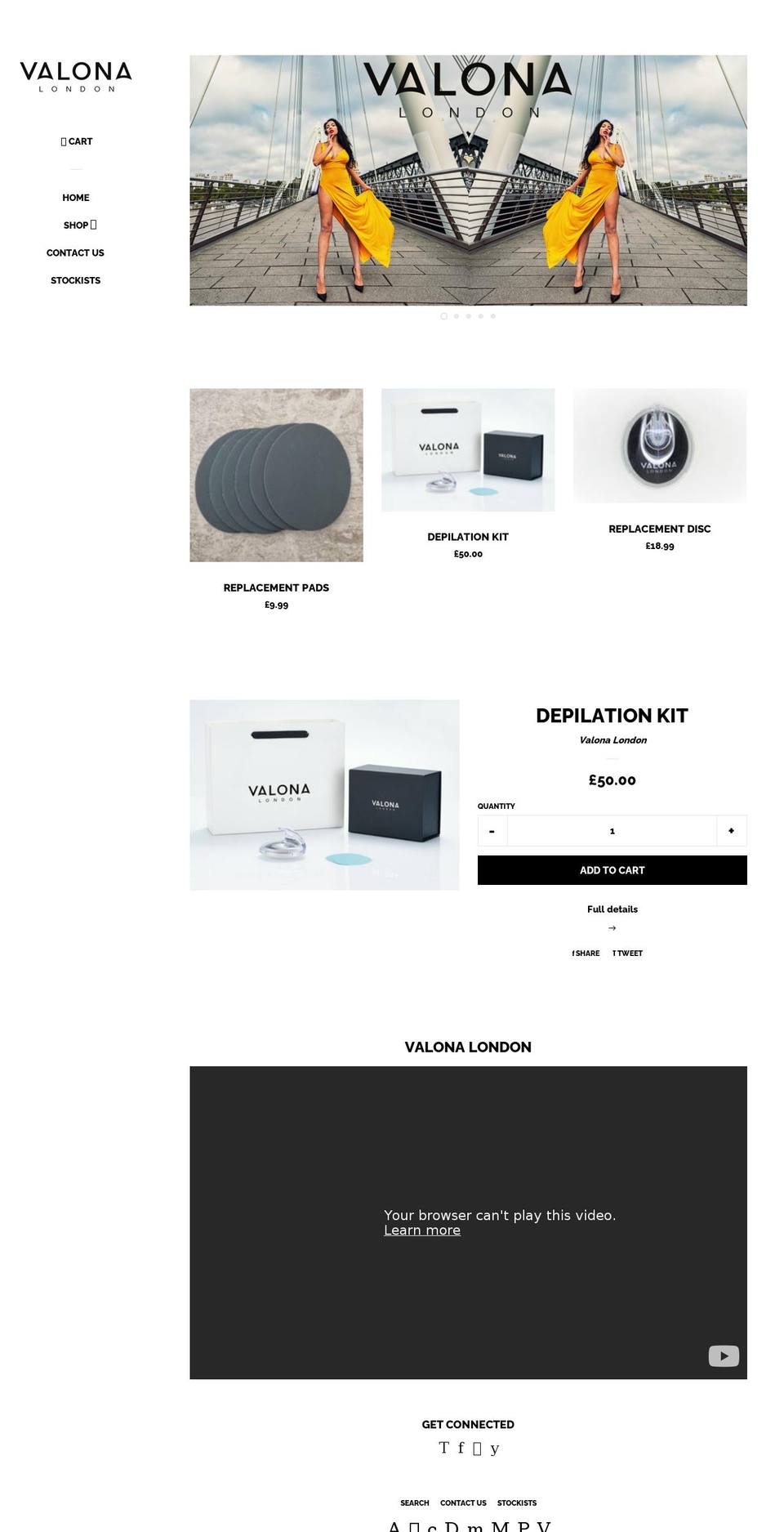 valonalondon.co.uk shopify website screenshot