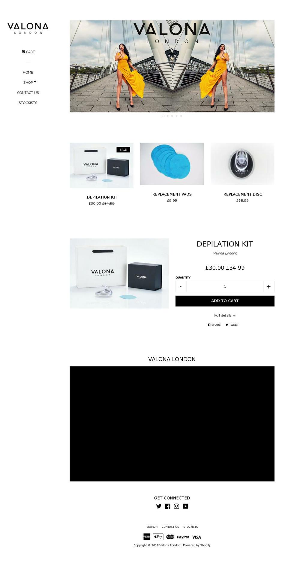 valonalondon.com — Shopify storefront screenshot