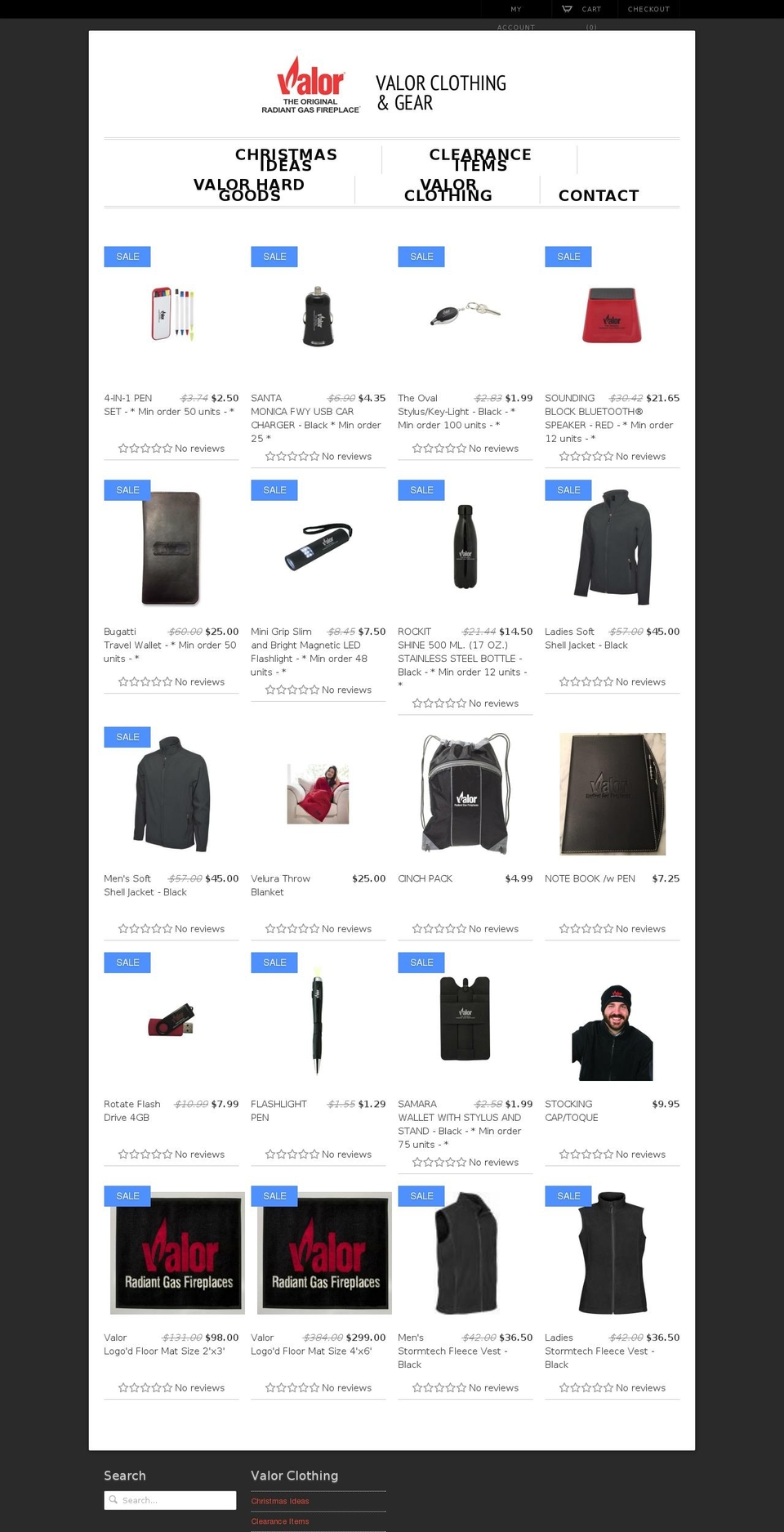 valorclothing.ca shopify website screenshot