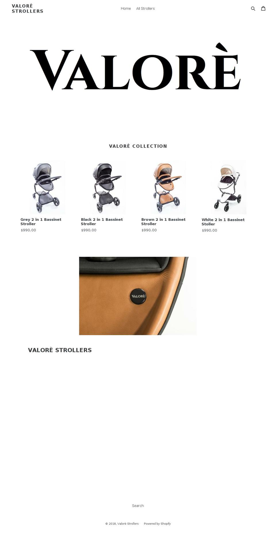 valorestrollers.com — Shopify storefront screenshot