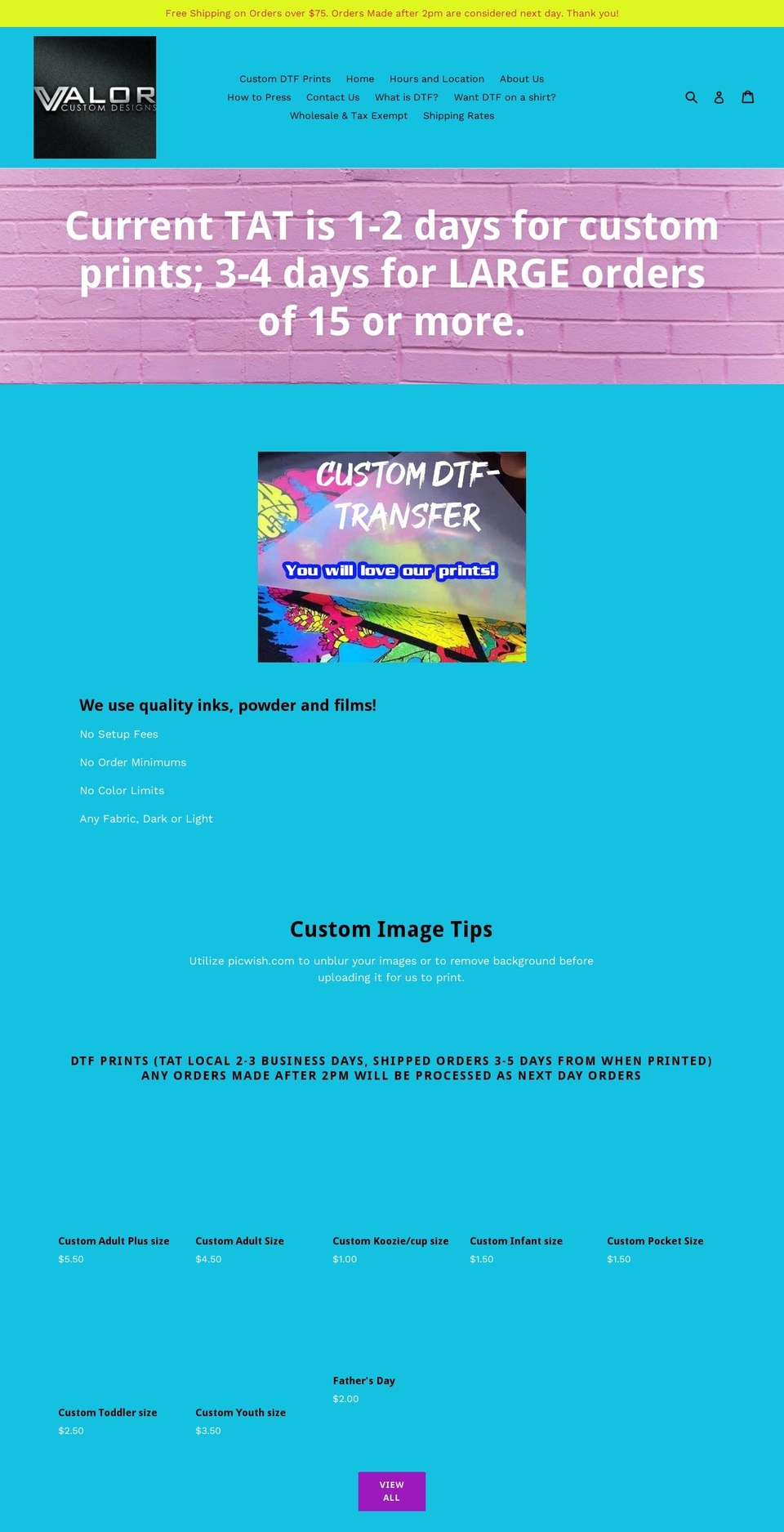 valorhtv.com shopify website screenshot