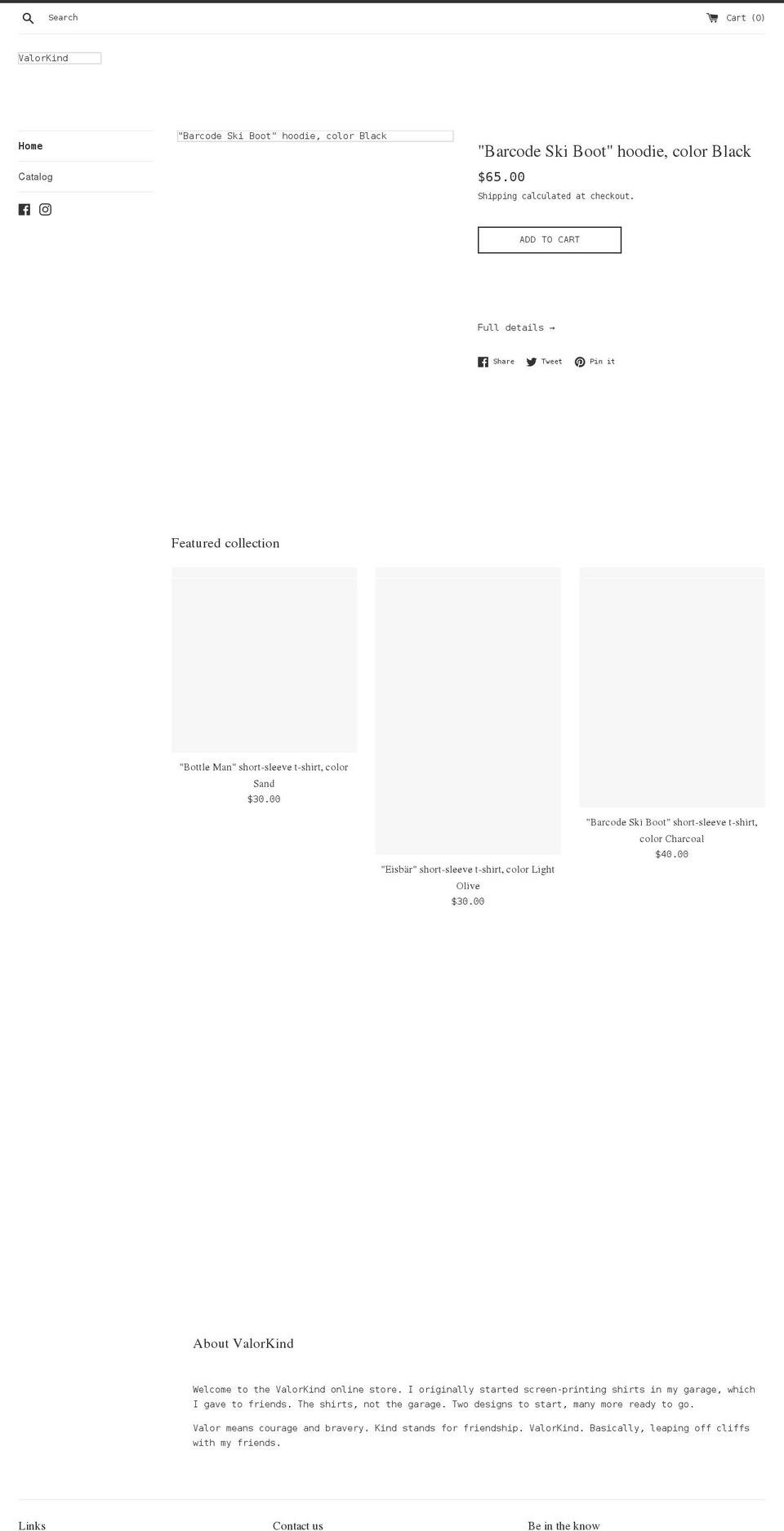 valorkind.com shopify website screenshot