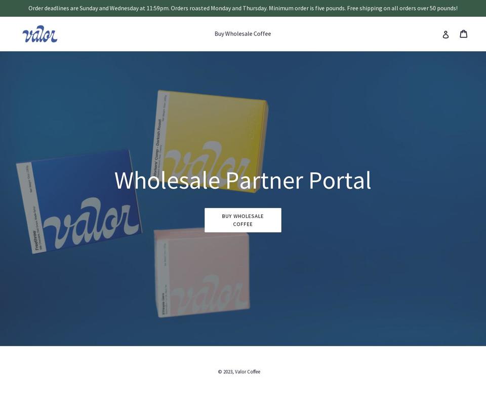 valorwholesale.com shopify website screenshot