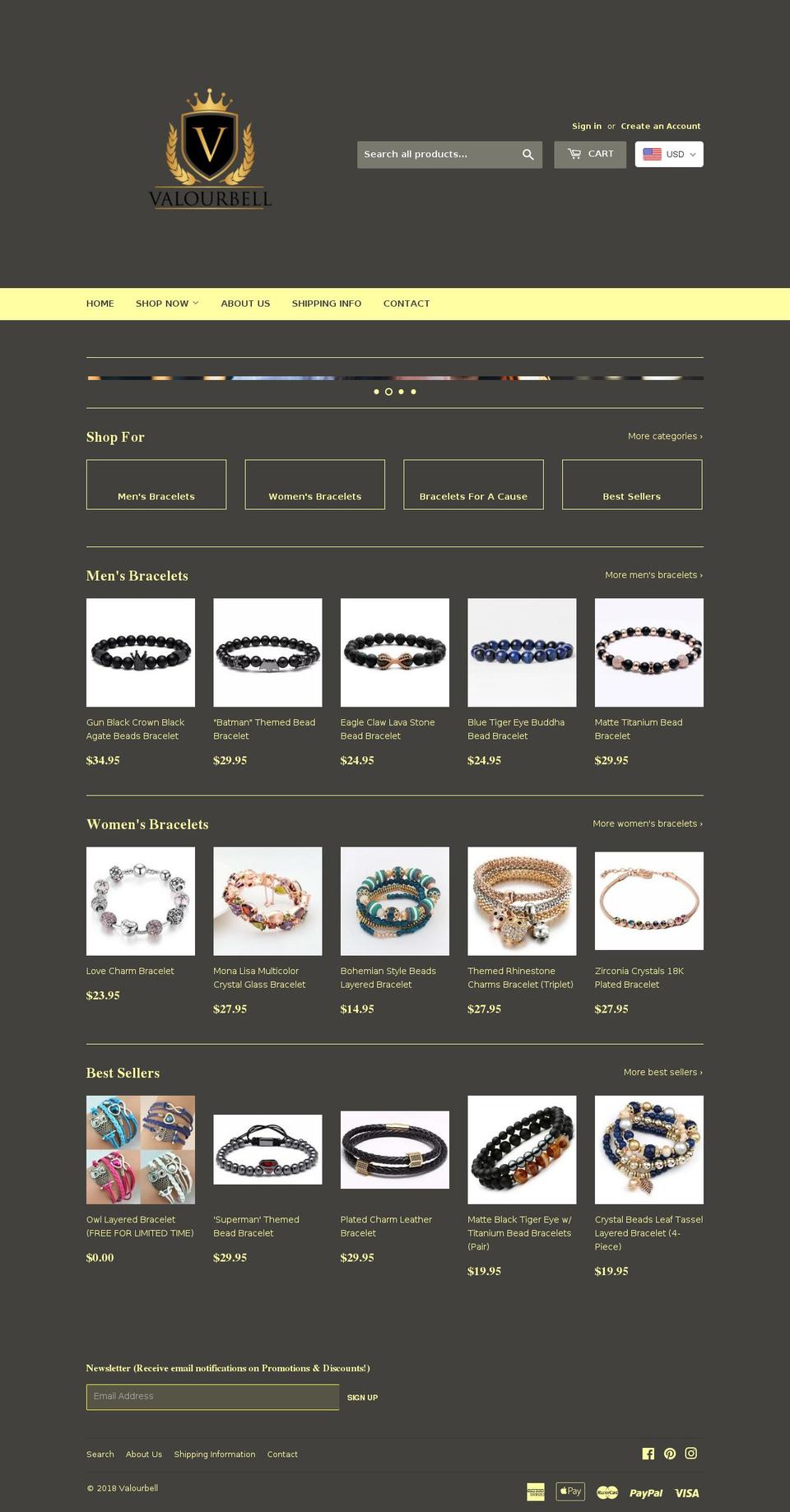 valourbell.com — Shopify storefront screenshot