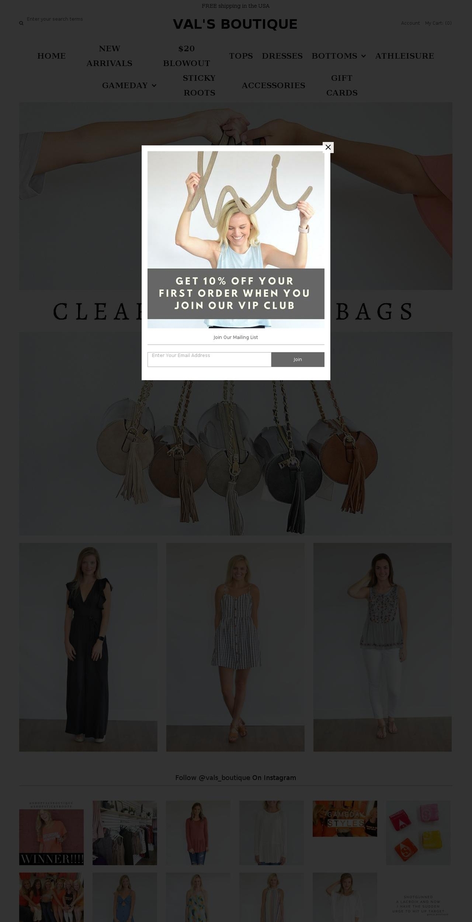 valsboutique.com — Shopify storefront screenshot