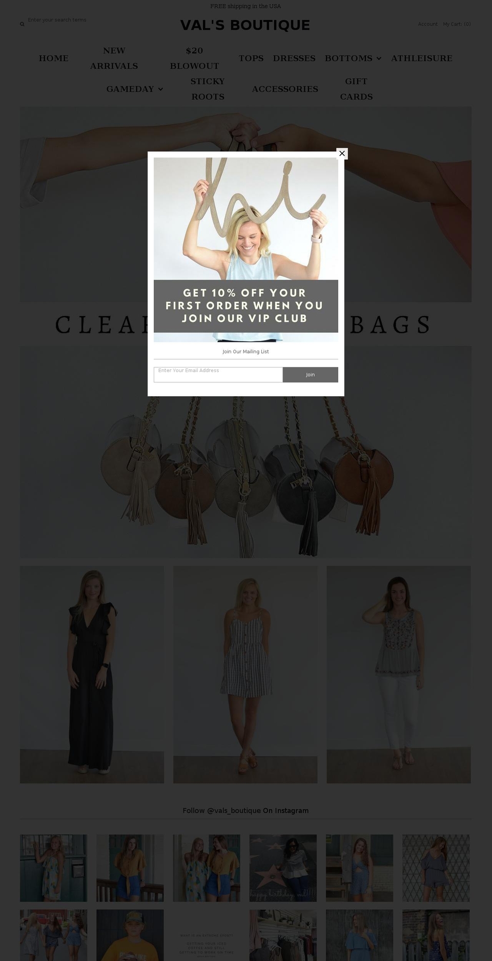 valsgameday.com shopify website screenshot