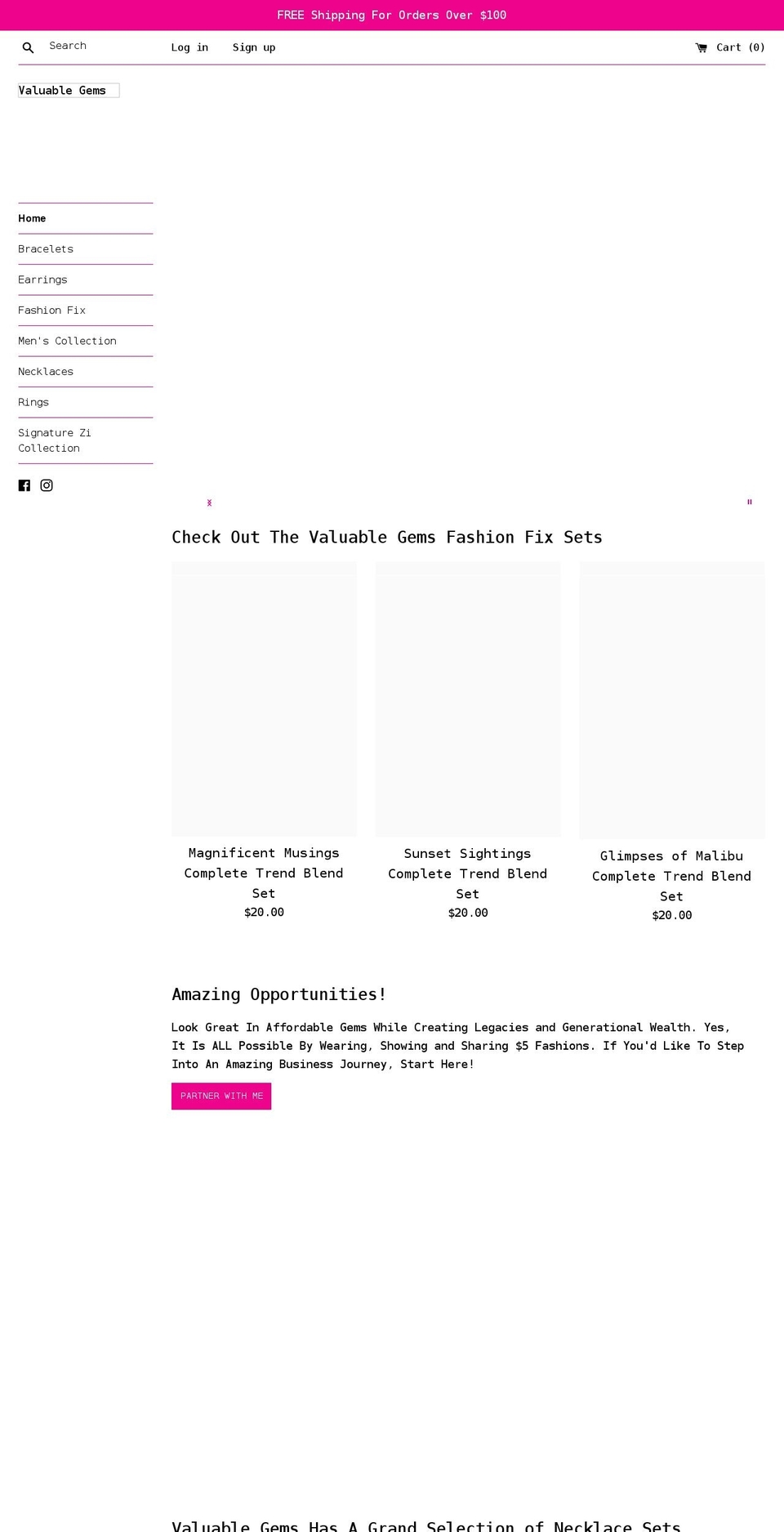 valuablegems.org shopify website screenshot