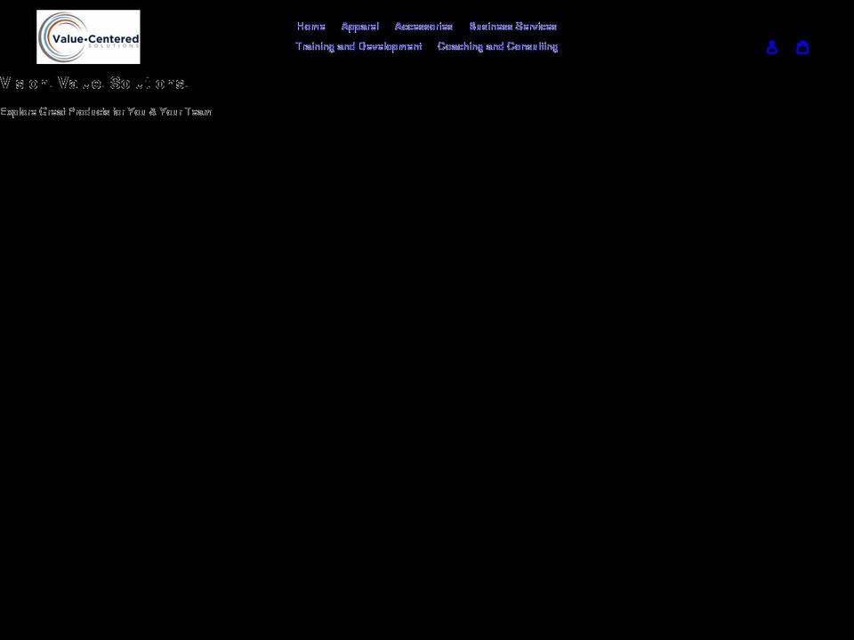 value-centered-solutions.myshopify.com shopify website screenshot