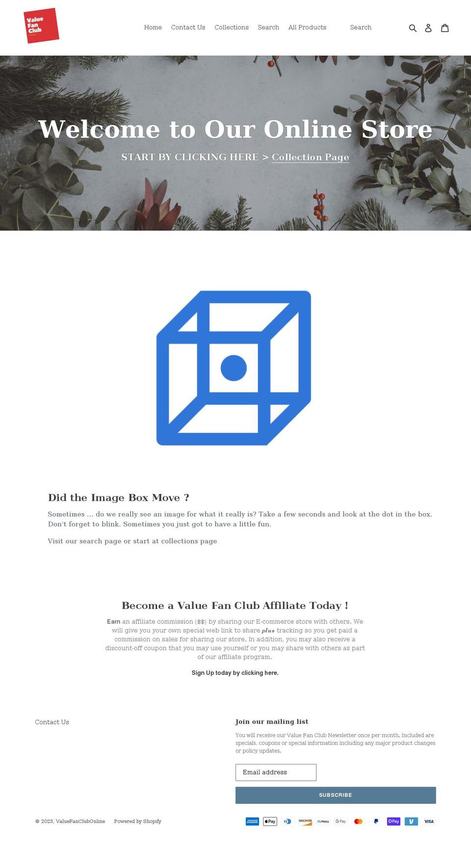 valuefanclubone.com shopify website screenshot