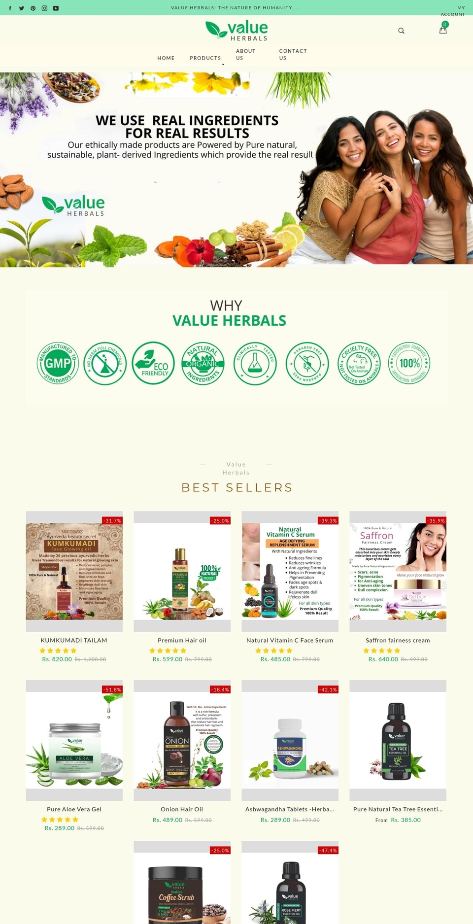 Custom development taskallwebsolution Shopify theme site example valueherbals.com