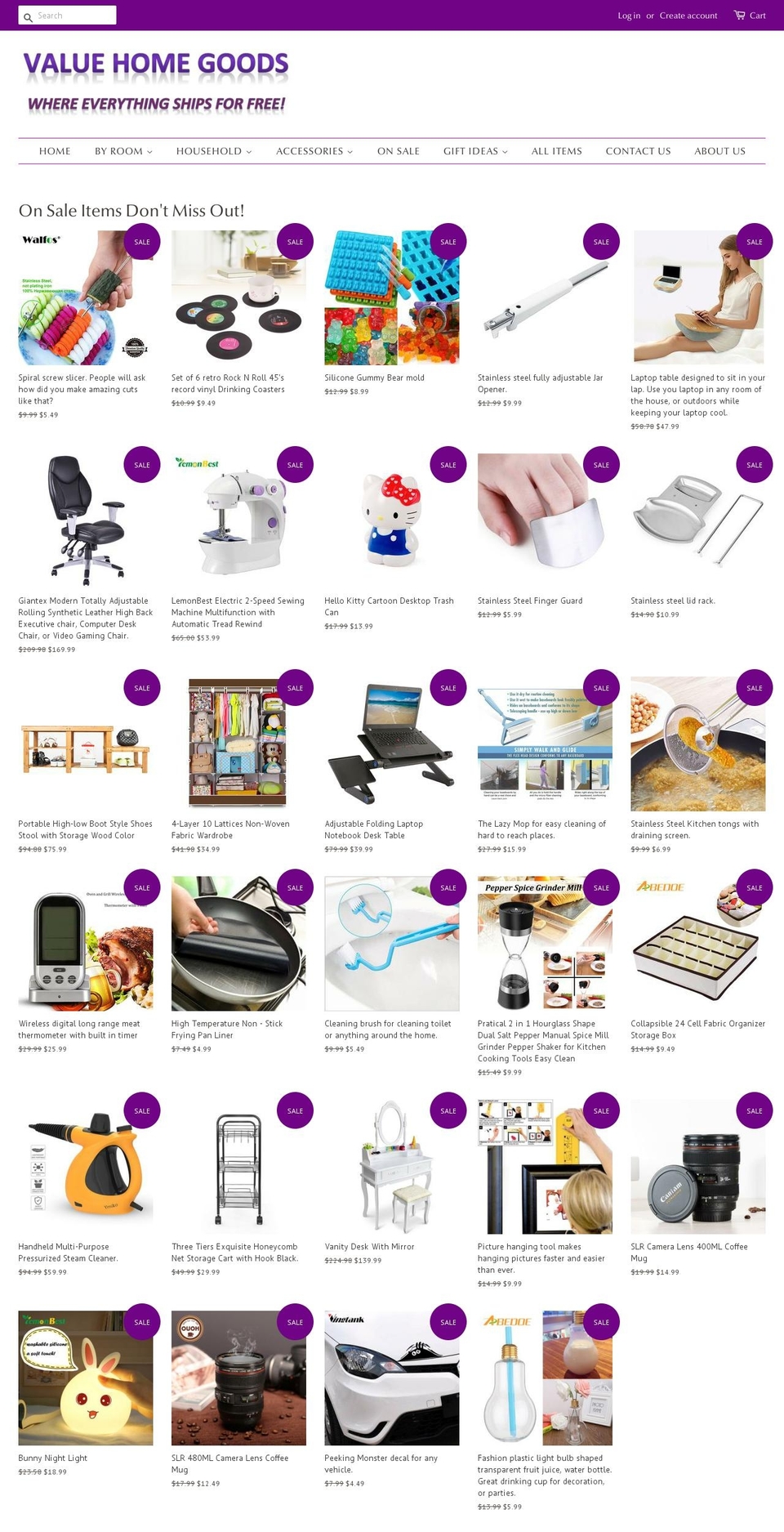 valuehomegoods.com shopify website screenshot