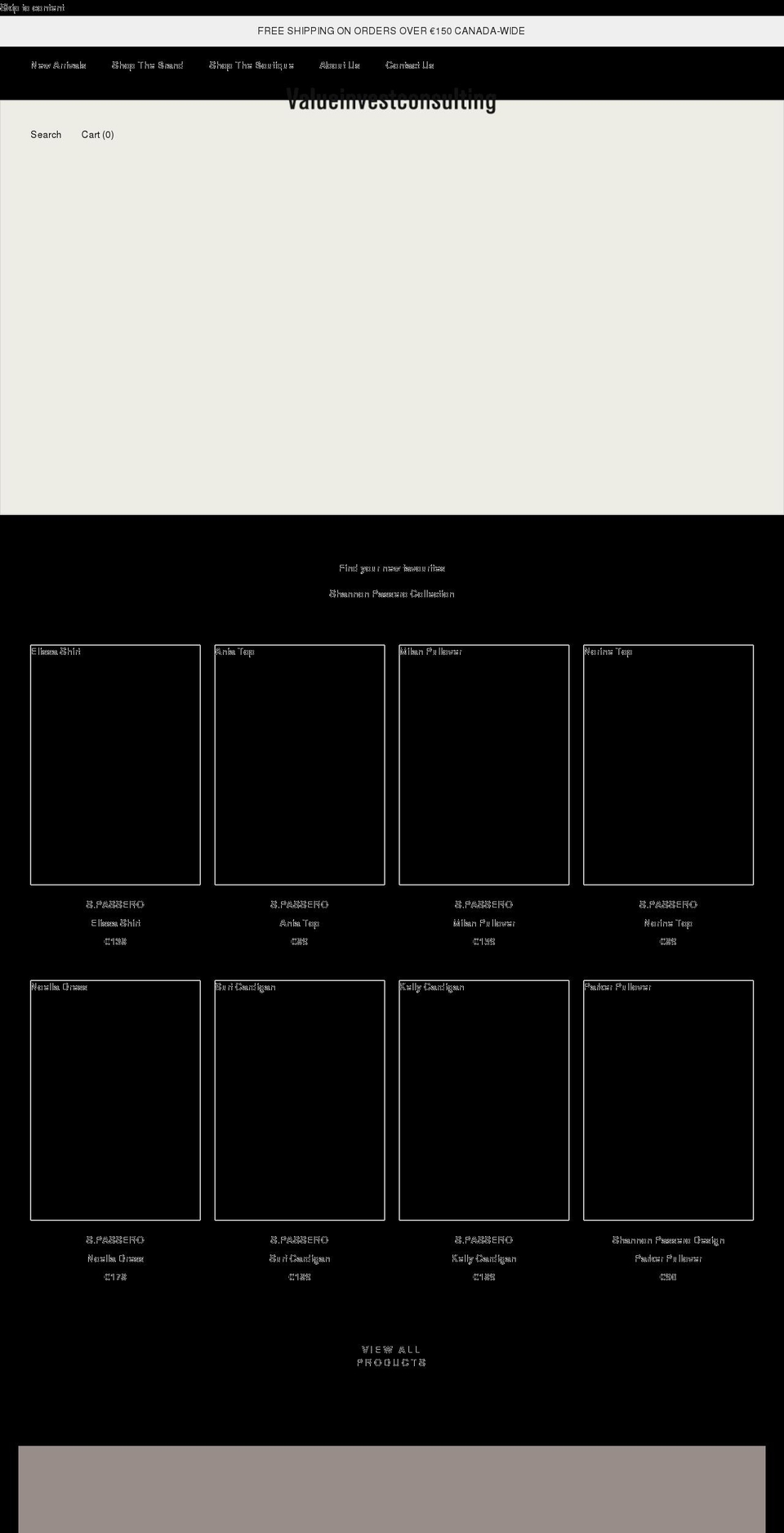 valueinvestconsulting.com shopify website screenshot