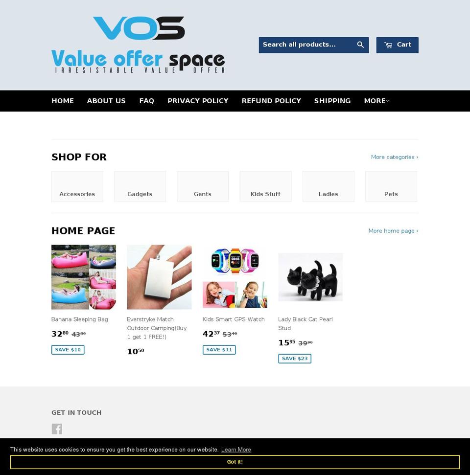 valueofferspace.com shopify website screenshot