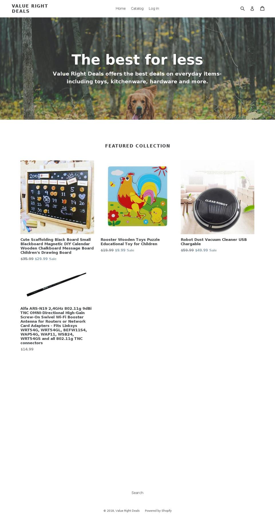 valuerightdeals.com — Shopify storefront screenshot
