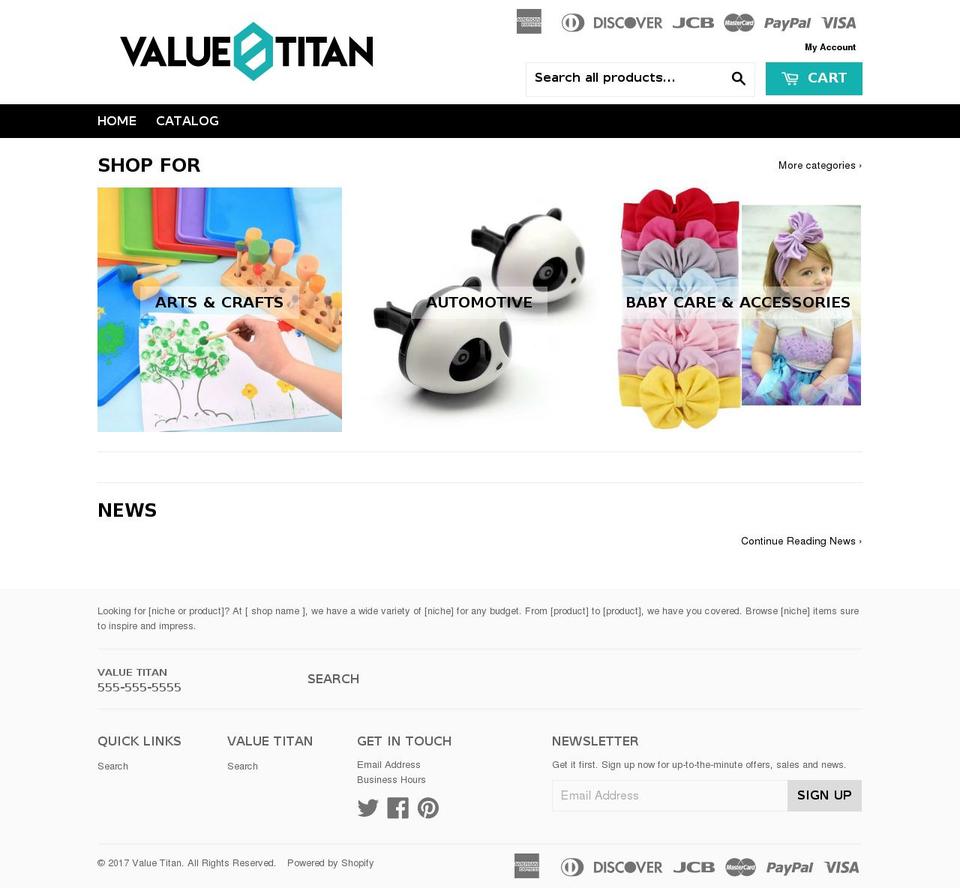 valuetitan.com shopify website screenshot