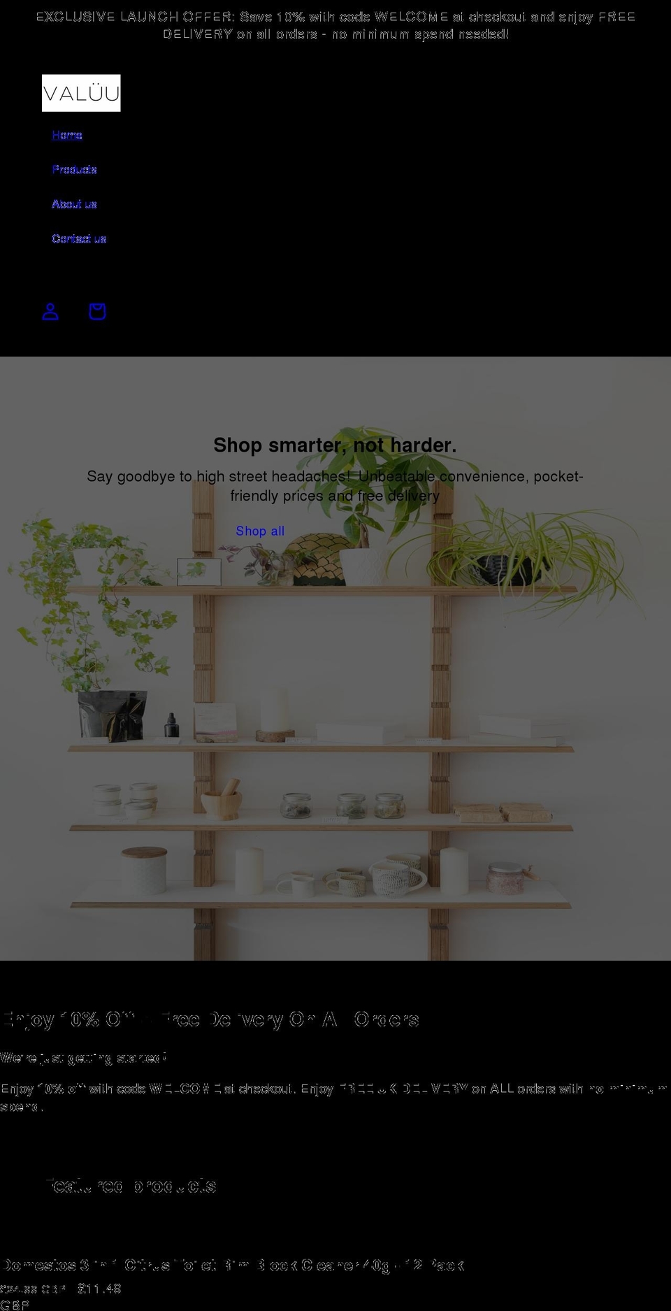 valuu.uk shopify website screenshot