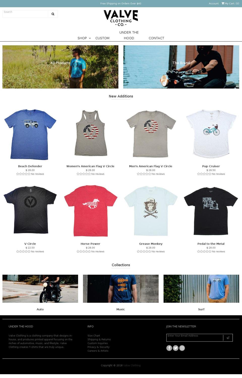 valveclothing.com shopify website screenshot