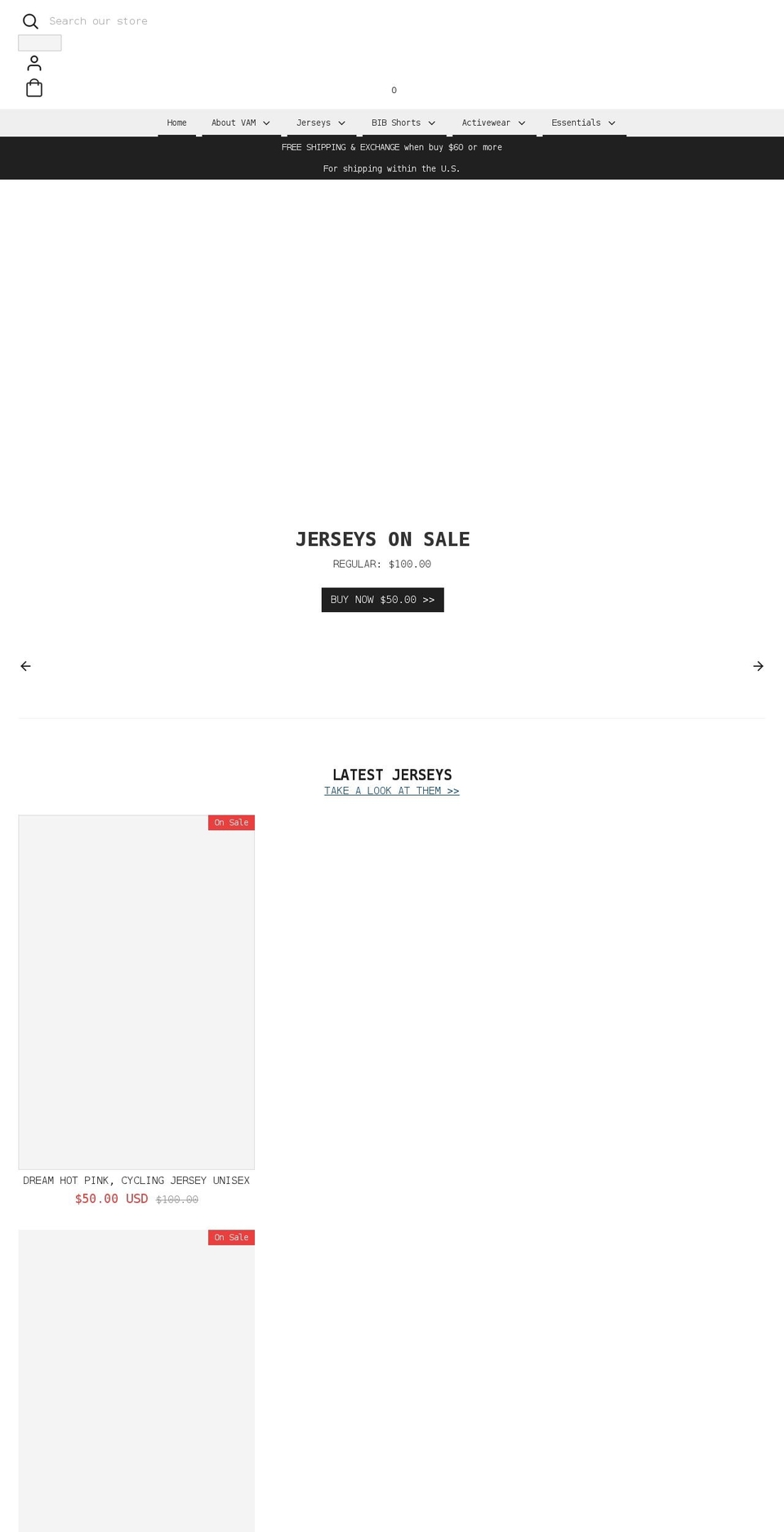 vam28.com — Shopify storefront screenshot