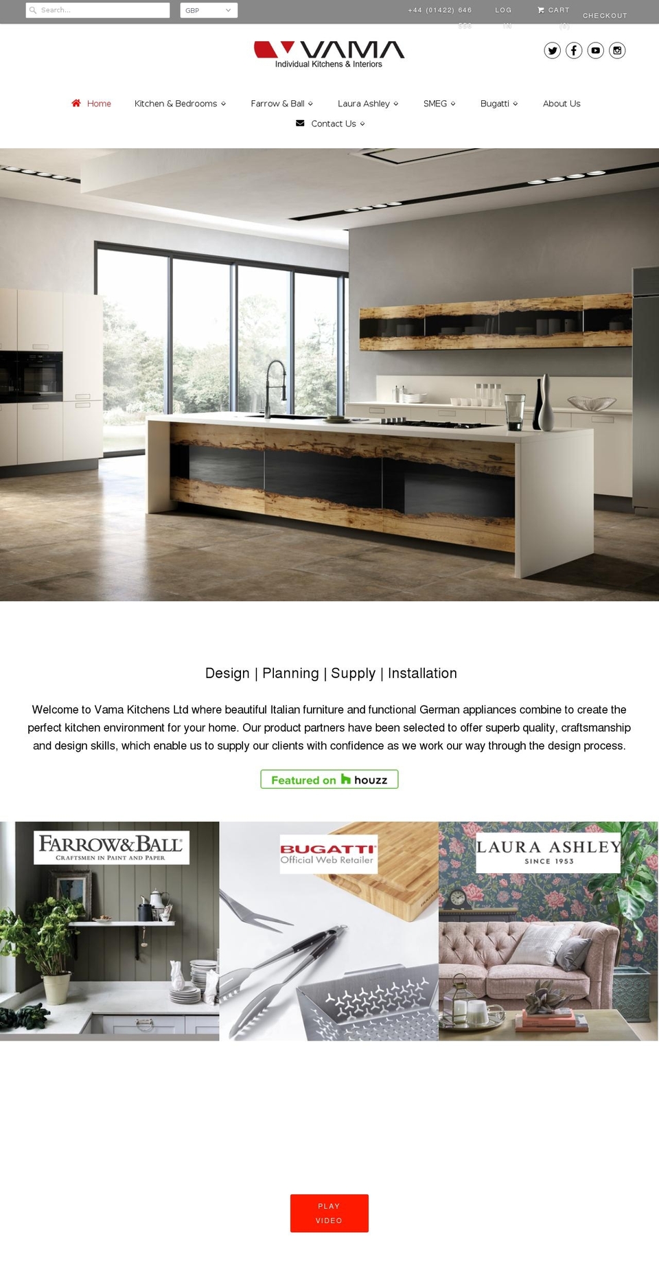 vamakitchens.net shopify website screenshot