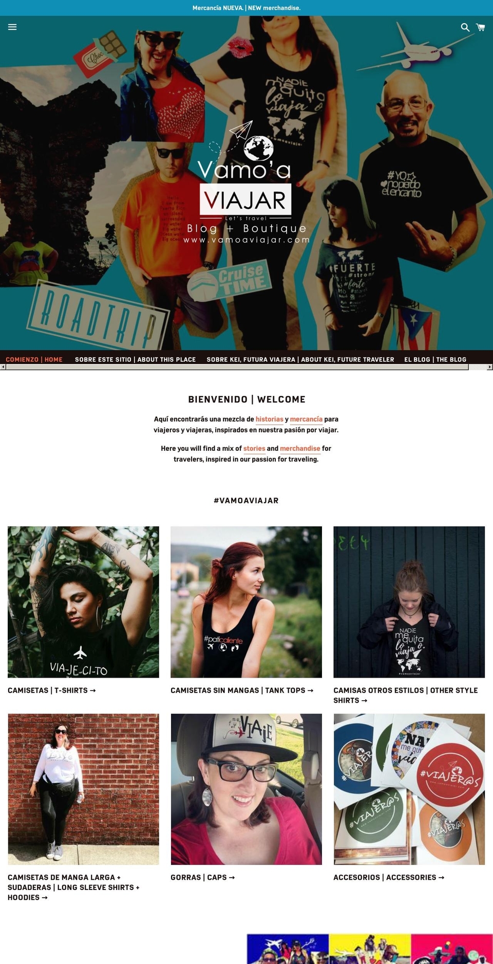 vamoaviajar.com — Shopify storefront screenshot