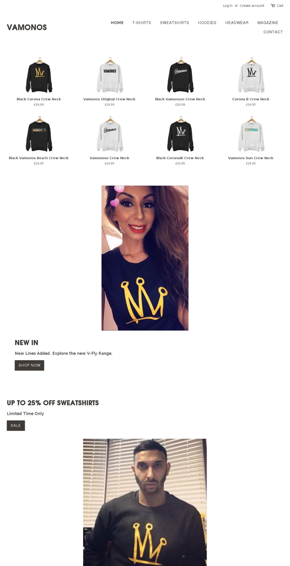 vamonoswear.com — Shopify storefront screenshot
