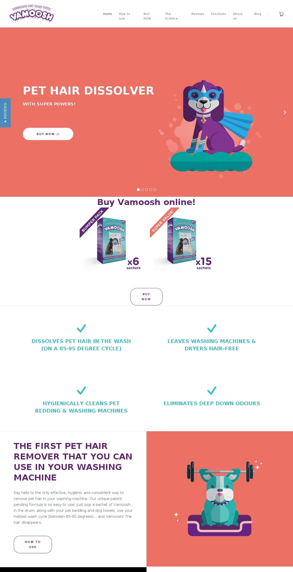 vamooshcleans.com shopify website screenshot