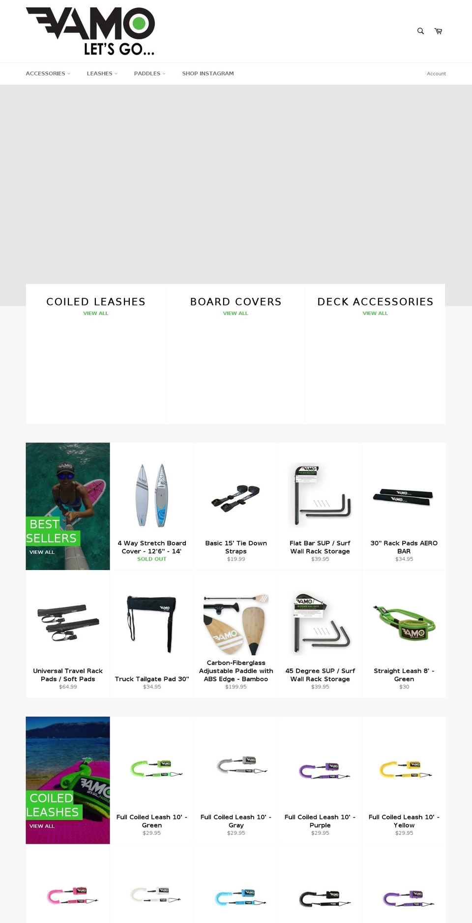 vamopaddle.com shopify website screenshot