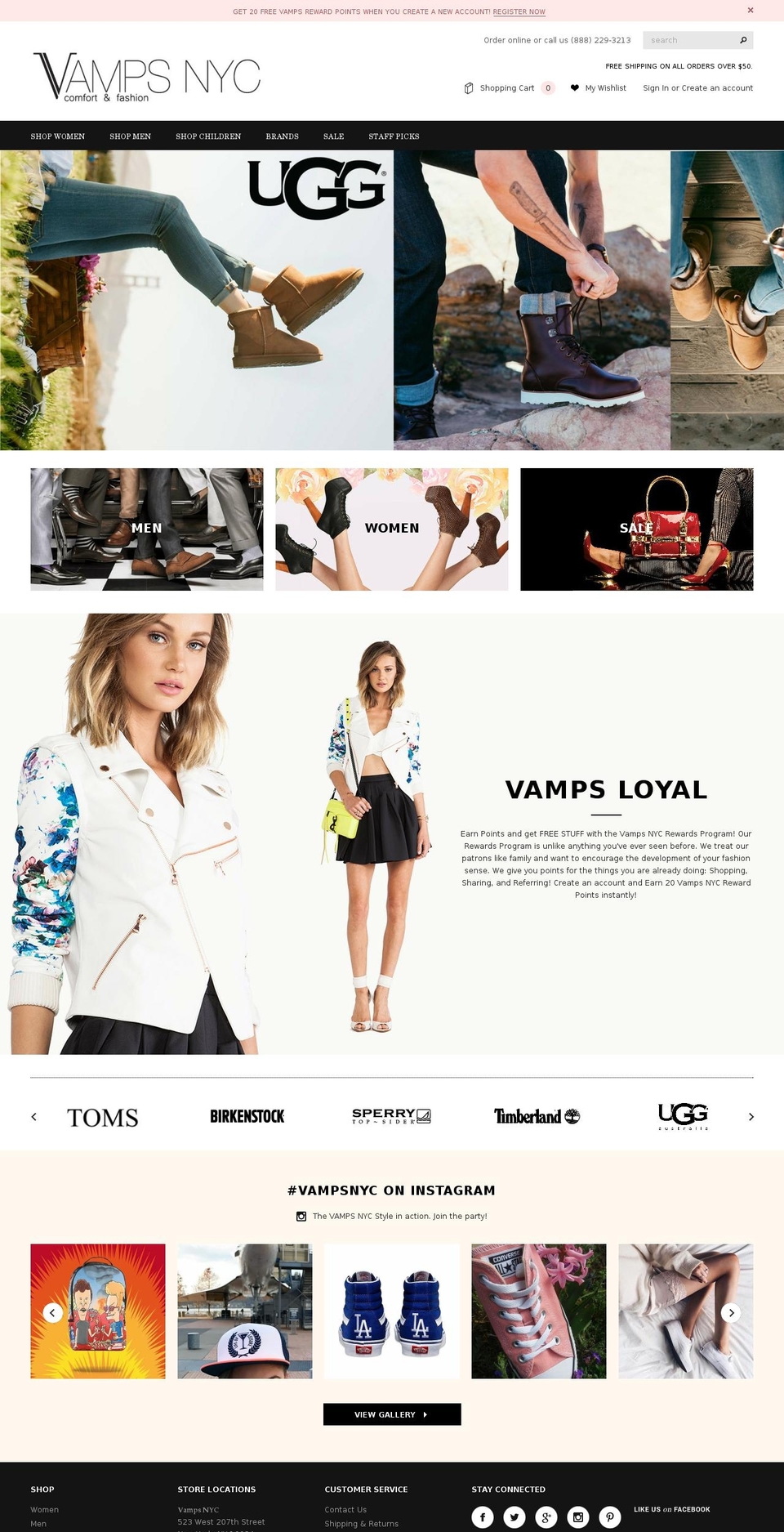 vampsnyc.com shopify website screenshot