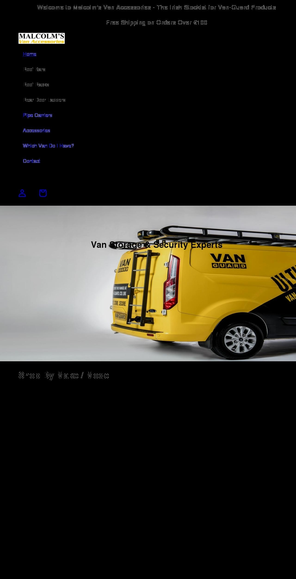 vanaccessories.ie shopify website screenshot