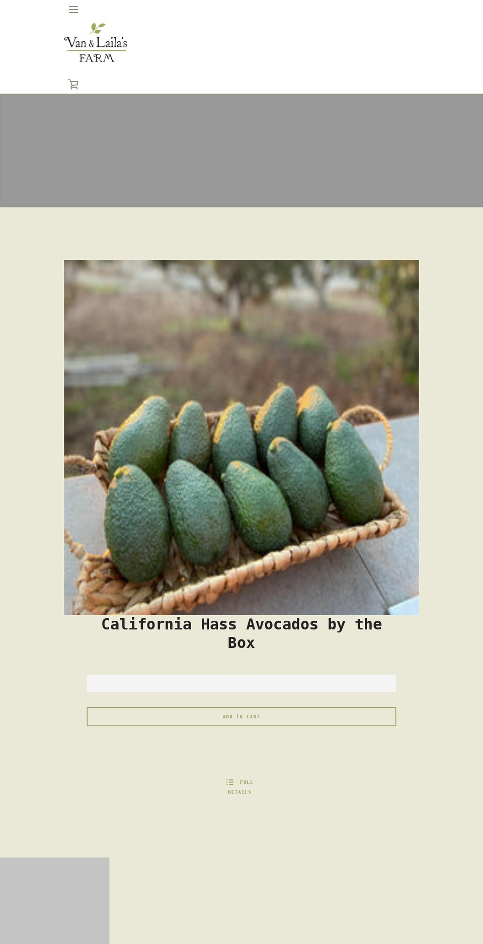 vanandlailasfarm.com shopify website screenshot