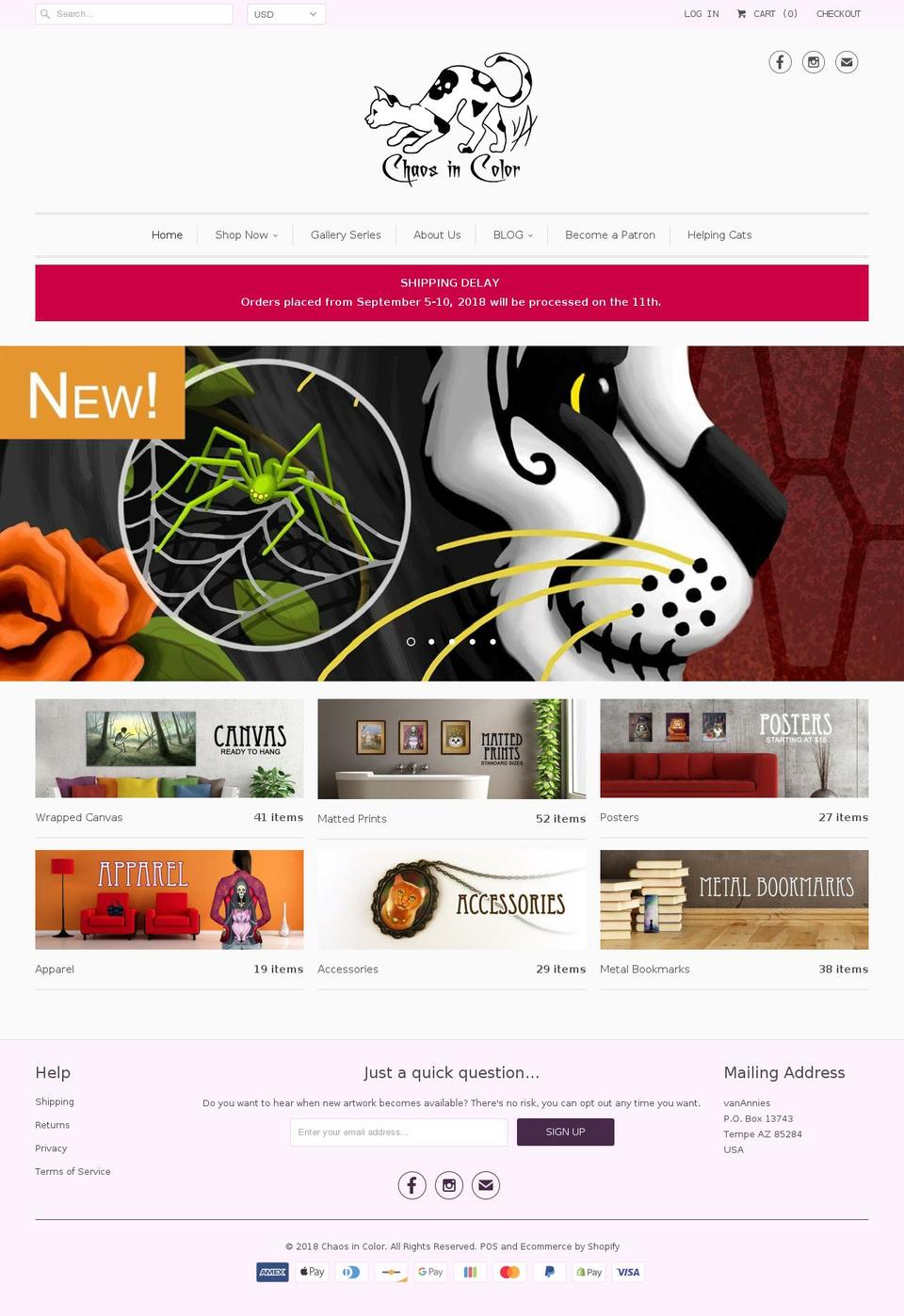 vanannies.org shopify website screenshot
