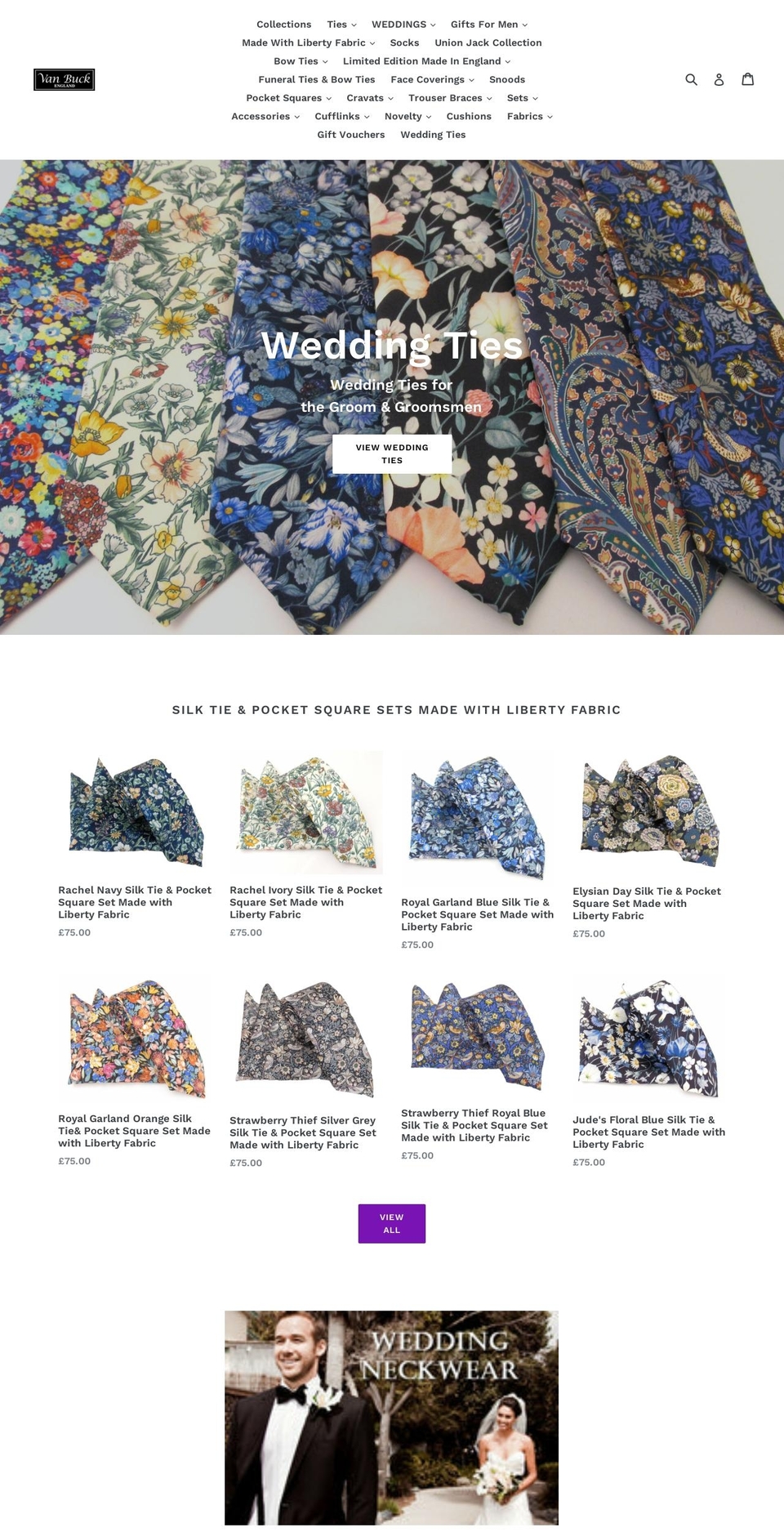 vanbuckengland.com shopify website screenshot