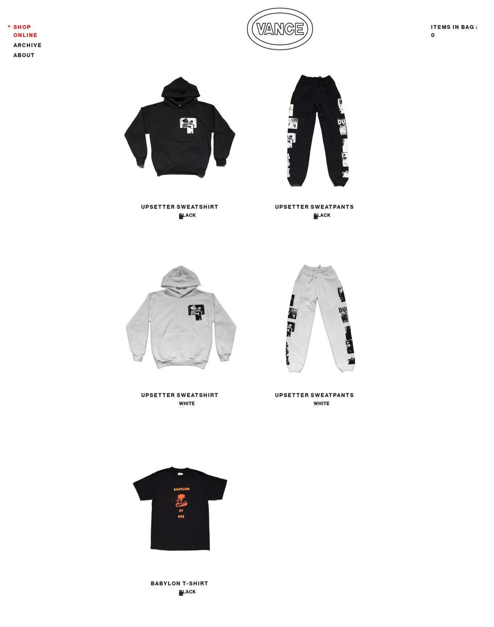 vancestudio.com shopify website screenshot