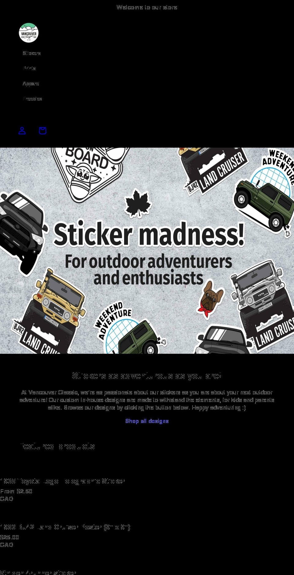 vancityclassic.com shopify website screenshot