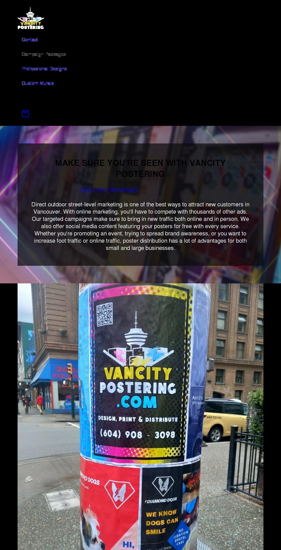 vancitypostering.com shopify website screenshot