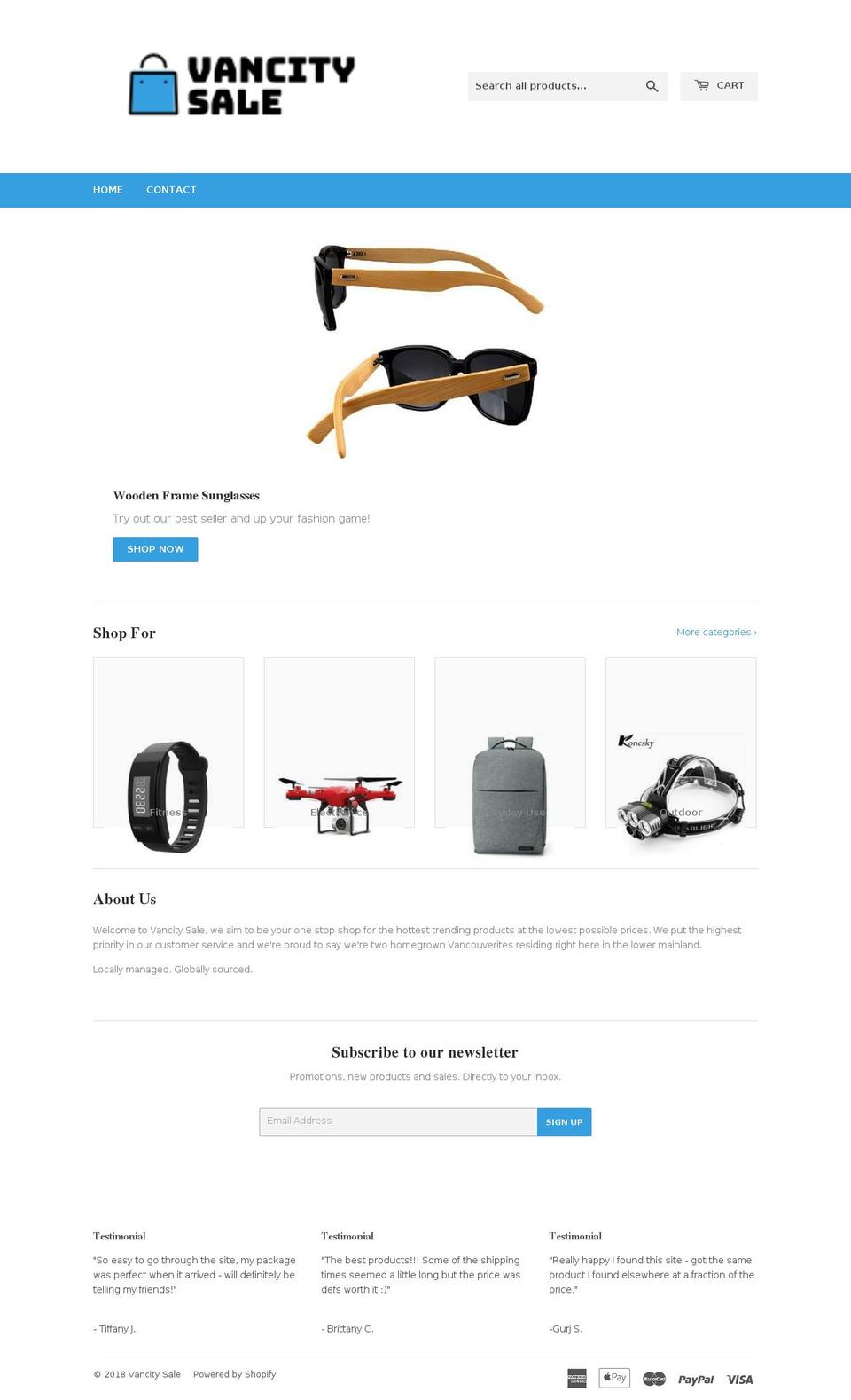 vancitysale.com — Shopify storefront screenshot