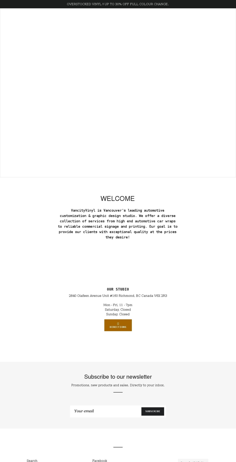 vancityvinyl.com shopify website screenshot