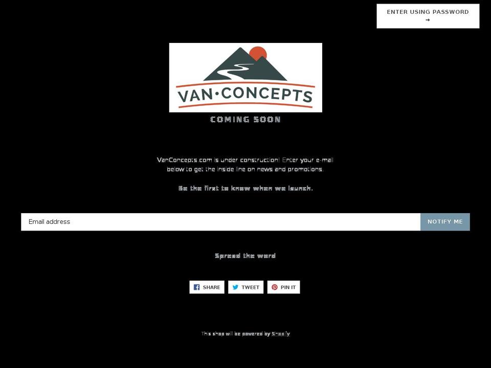vanconcepts.com — Shopify storefront screenshot