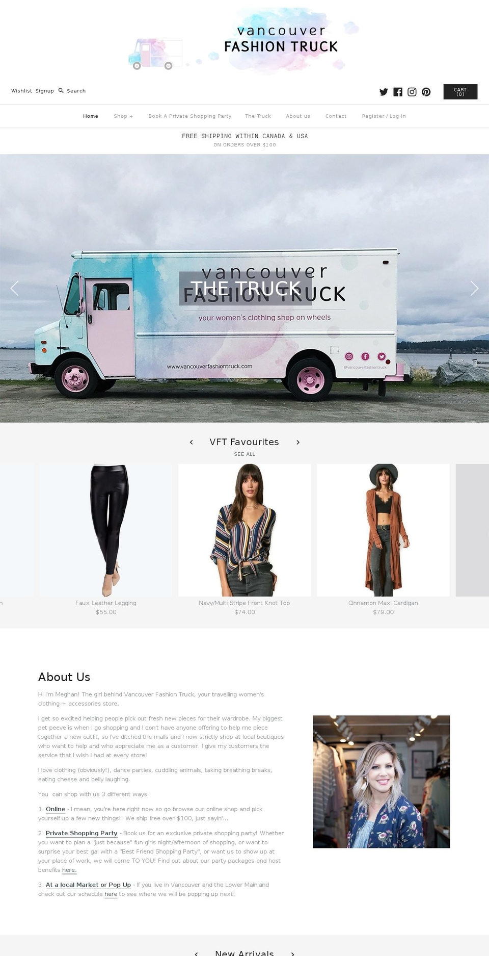vancouverfashiontruck.com shopify website screenshot