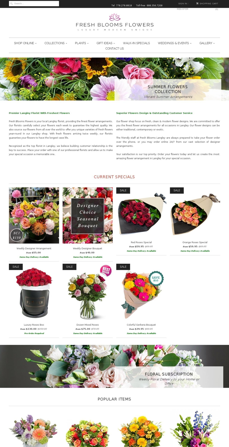 vancouvergiftshop.com — Shopify storefront screenshot