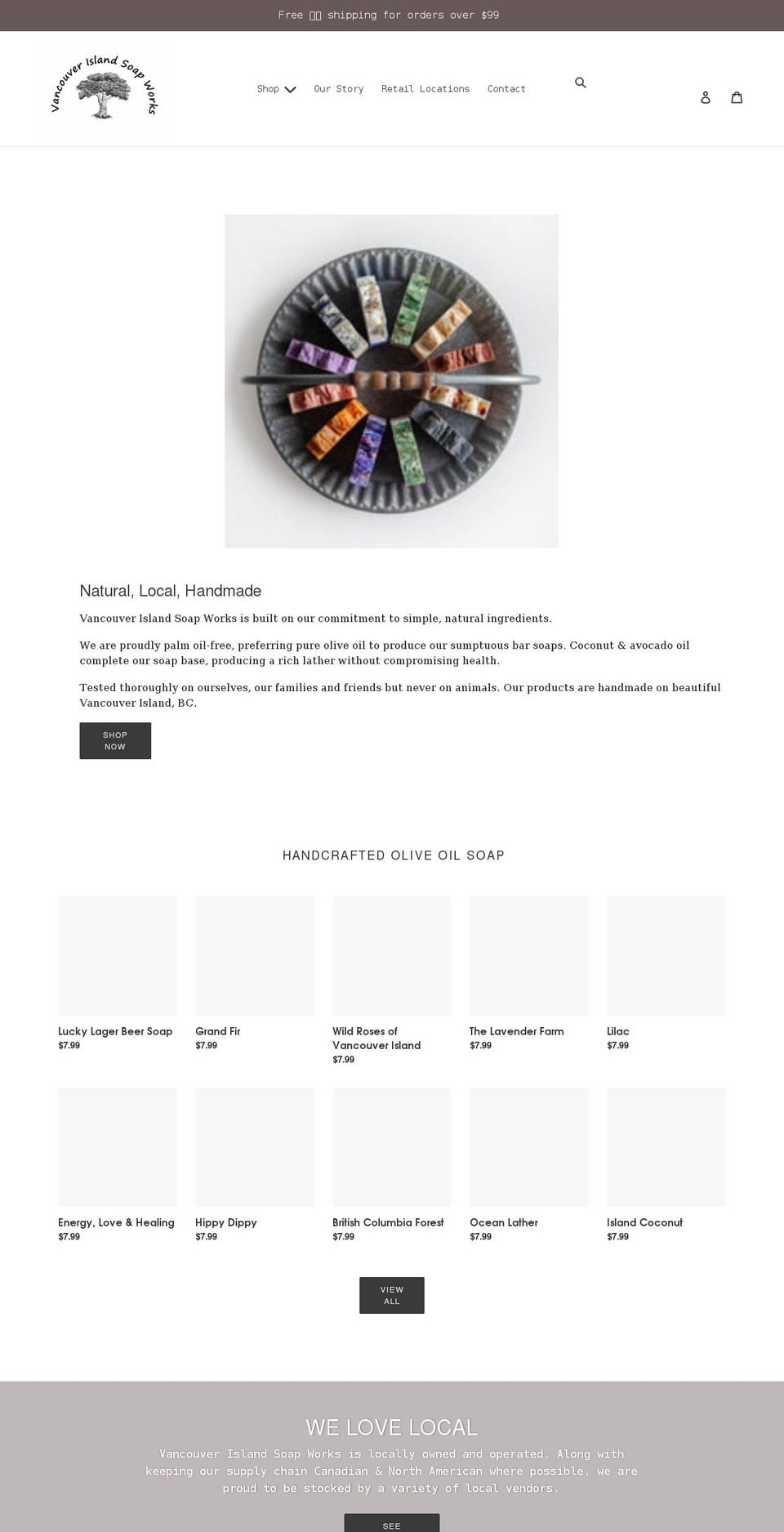 vancouverislandsoapworks.com shopify website screenshot