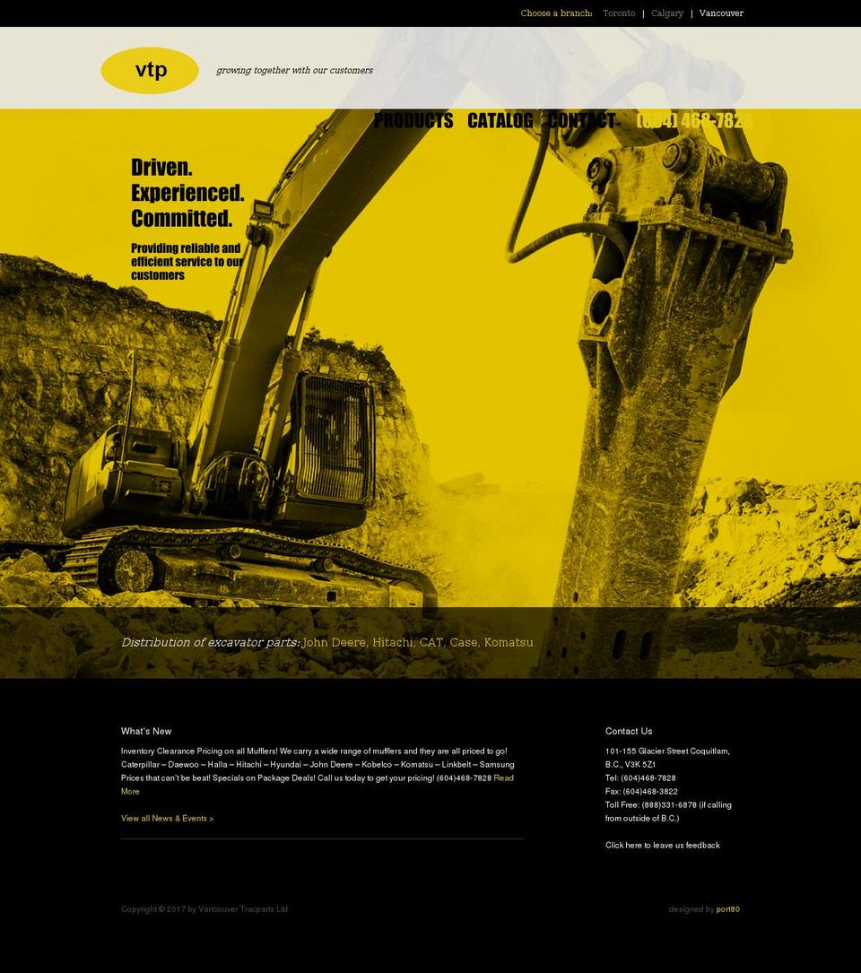 vancouvertracparts.com shopify website screenshot