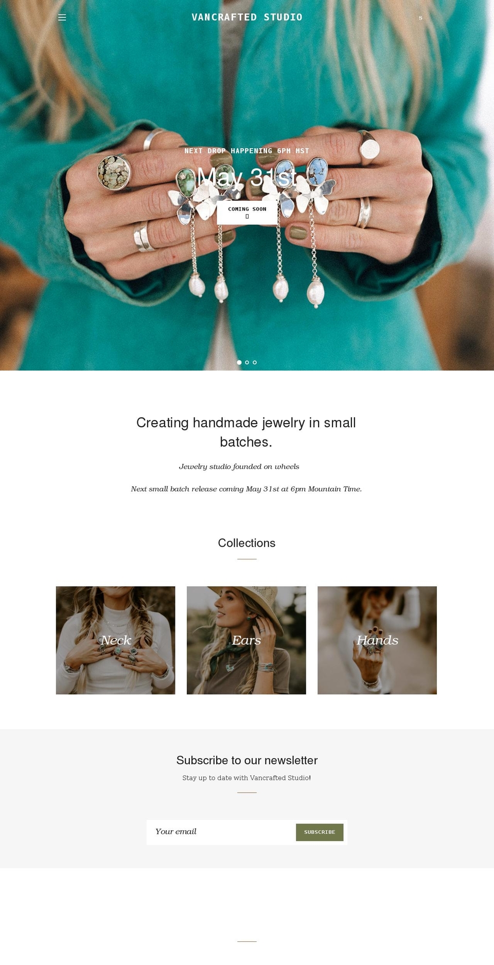 vancraftedstudio.com shopify website screenshot